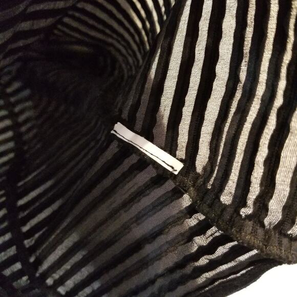 Formal Sheer Black Stretch Button Top Wide Lapels Holiday Party Cruise Plus Sz1X - Picture 10 of 12